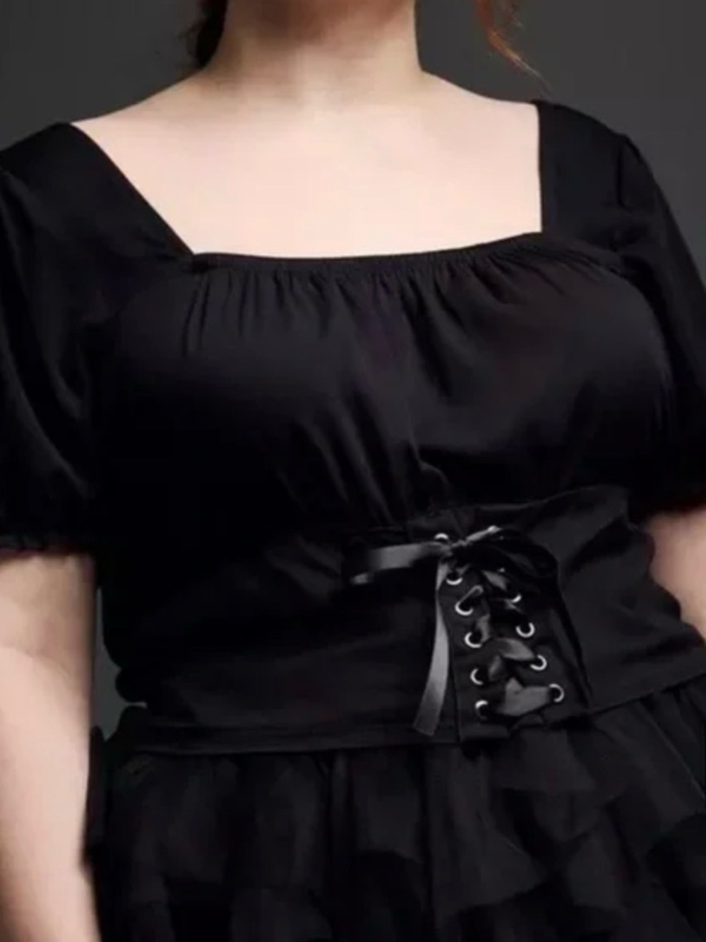 Nightfall Cropped lace up blouse